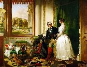 Sir edwin henry landseer,R.A. Windsor Castle in Modern Times, 1840-43 This painting shows Queen Victoria and Prince Albert at home at Windsor Castle in Berkshire, England. Sweden oil painting artist